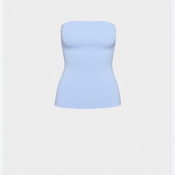Dessy Collection Strapless Light Blue bodycon soft Women's Tube Top size Medium - Picture 2 of 7